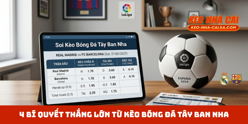 4 bí quyết thắng lớn từ kèo bóng đá Tây Ban Nha