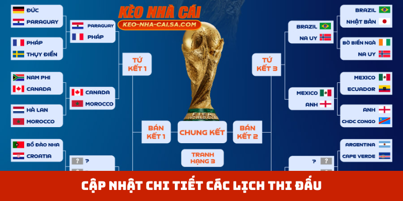 Cập nhật chi tiết các lịch thi đấu